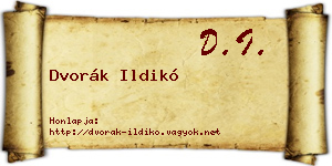 Dvorák Ildikó névjegykártya